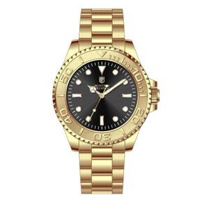 Montres Prestige x Invicta Mens 43mm Black Dial Gold Luxury Dress Watch BNIB